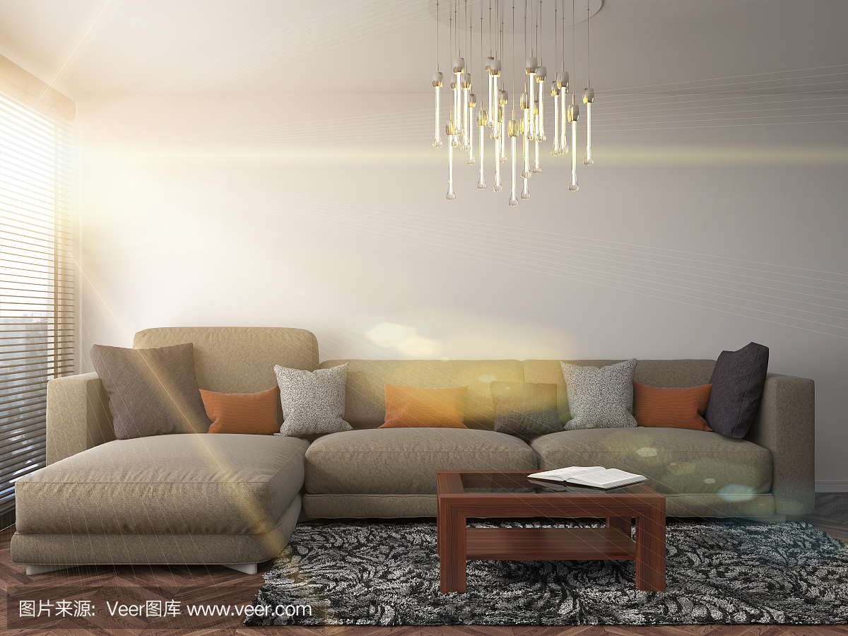 室內(nèi)用沙發(fā)。三維演示