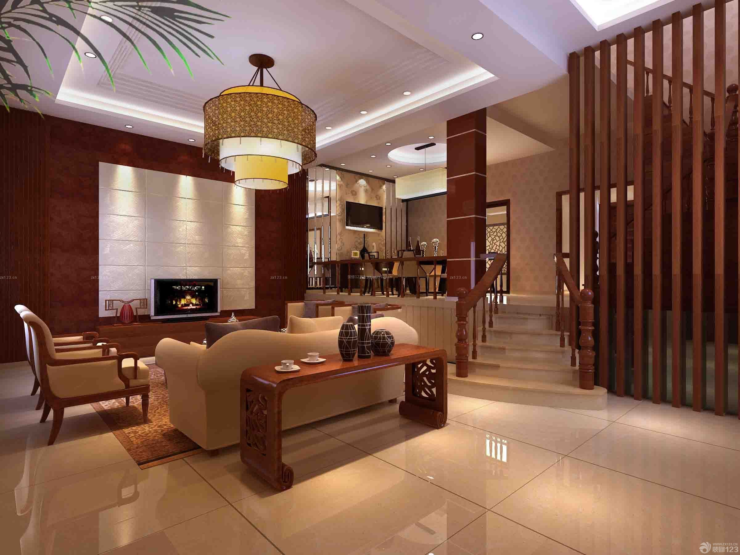 紅木色門古典家庭室內裝修設計 典雅傳承與空間美學的融合